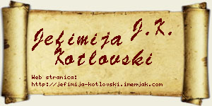 Jefimija Kotlovski vizit kartica